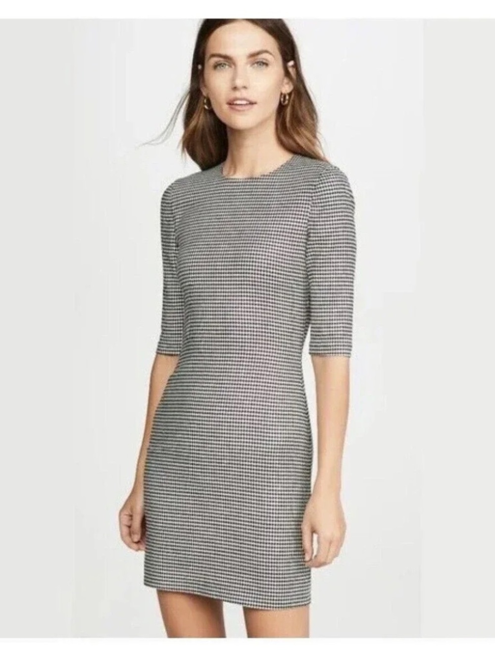 Alice + Olivia Delora houndstooth mini dress wool blend size 12 EUC